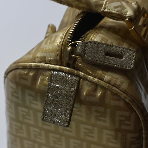 FENDI Tan/Gold Monogram Icon Logo Satchel Hand Bag w Its Dust Bag - Picture 7 of 15